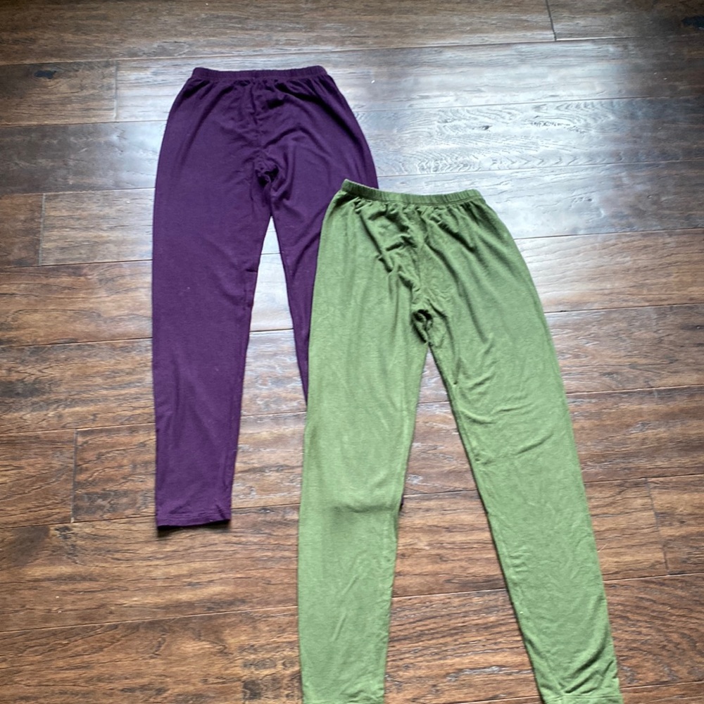 Girls green and purple legging set
